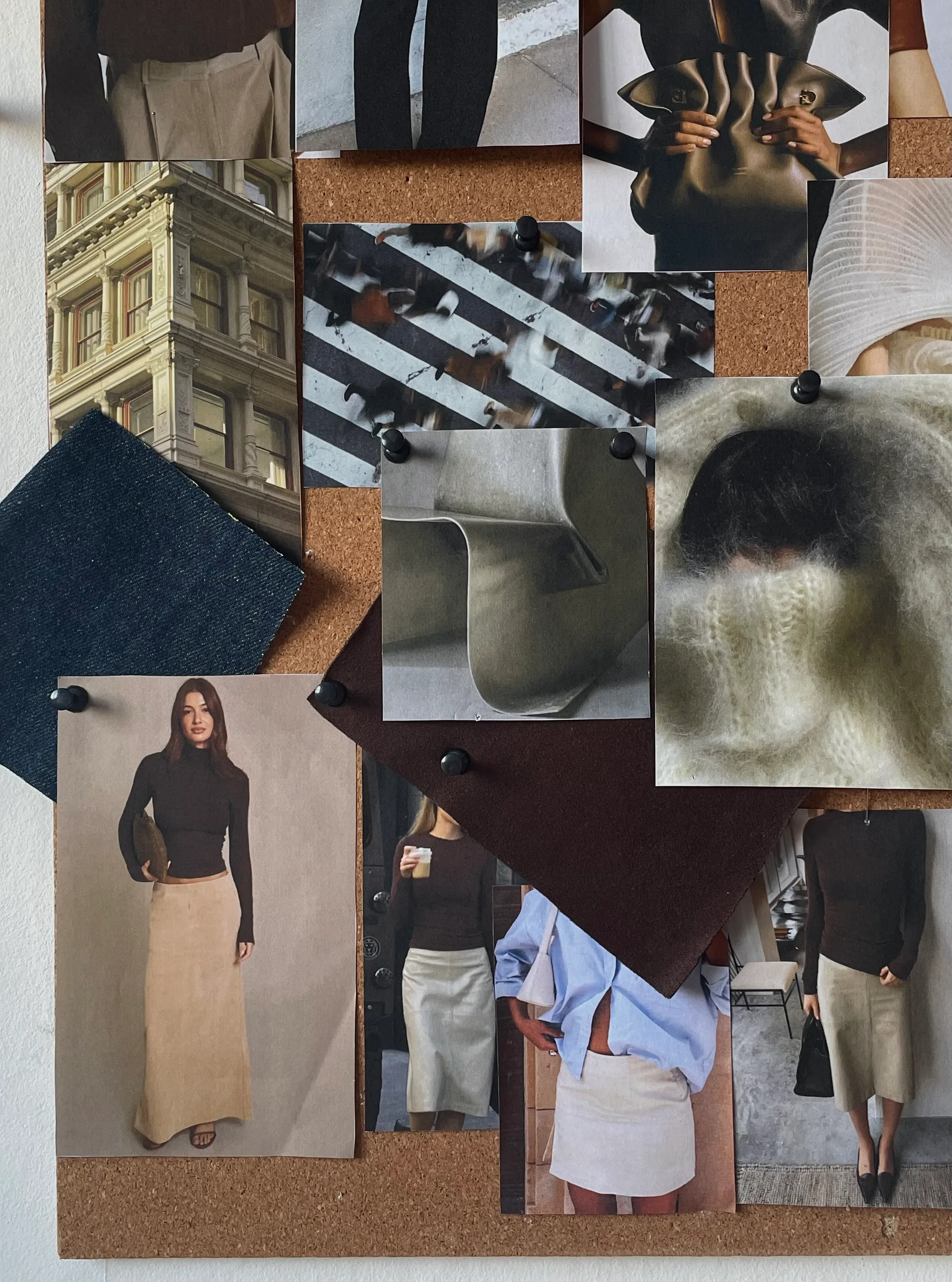 Vue de face du moodboard vêtements et design de l'Édition 01 