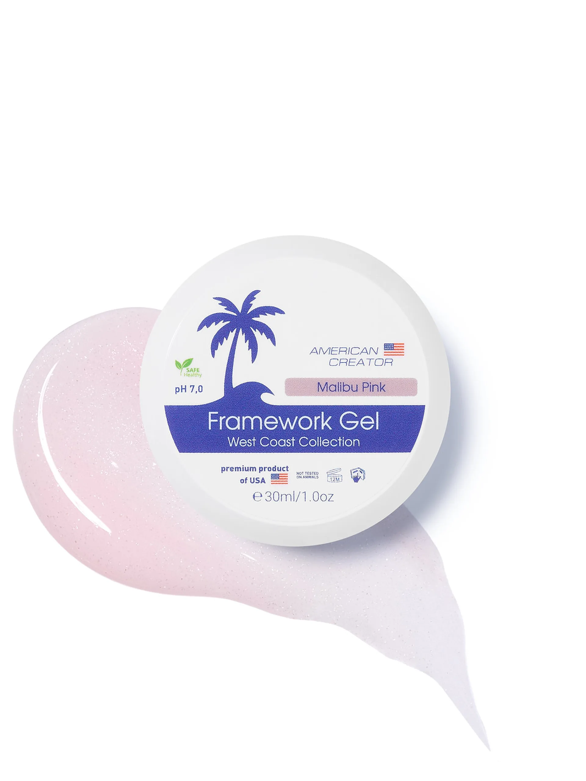 gel malibu pink american creator sur nailslo